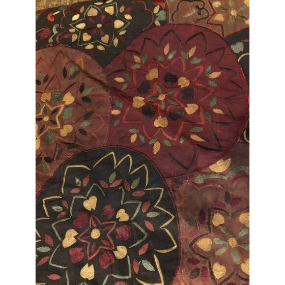 Pier 1 Imports Pillow Cover 18" Multicolor Embroidered Mandala Pattern - Picture 2 of 5